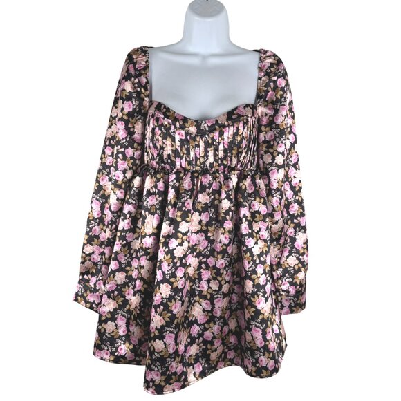 For Love & Lemons Kate‎ Long Sleeve Mini Dress Small Floral Romantic NWT DR-1689 - Picture 1 of 10